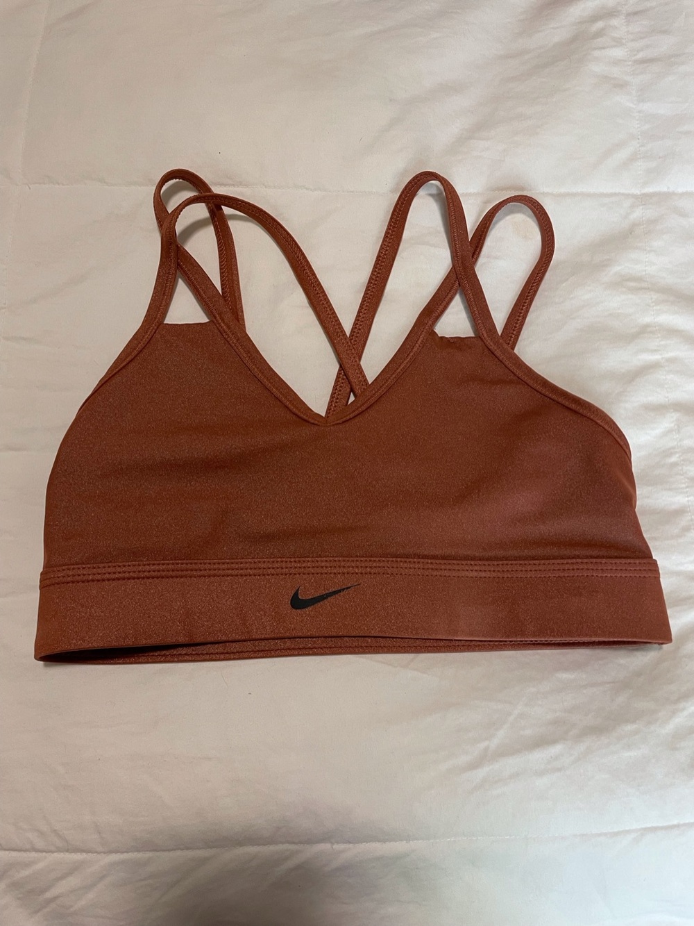 Nike Strappy Sports Bra - Rust Brown